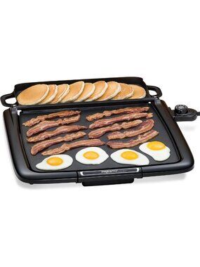 Cool-Touch Electric Griddle & Warmer - Nonstick, Large Cooking Surface, Easy